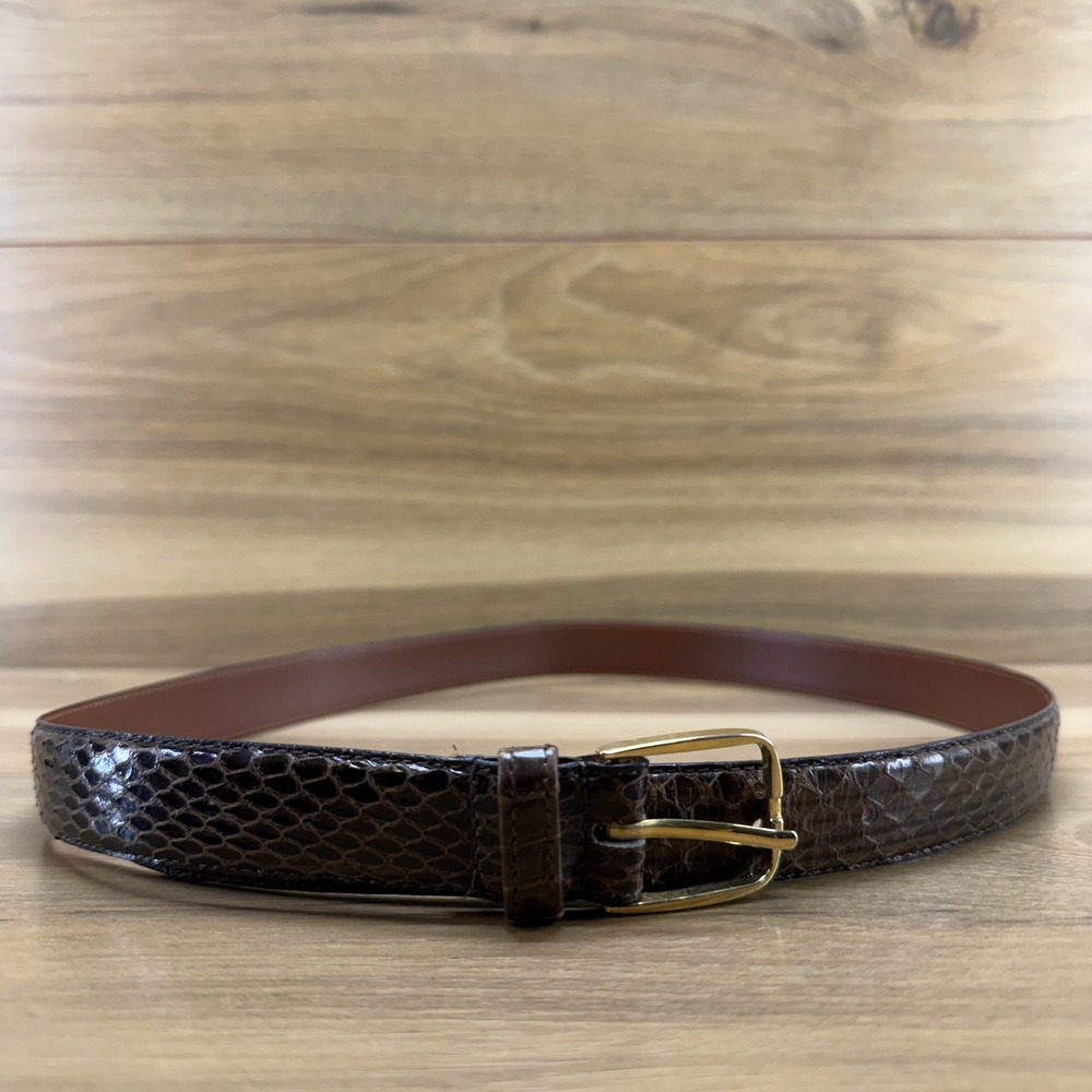 Womens Belt Size 34 Brown Snake Leather 1" Casual Dressy